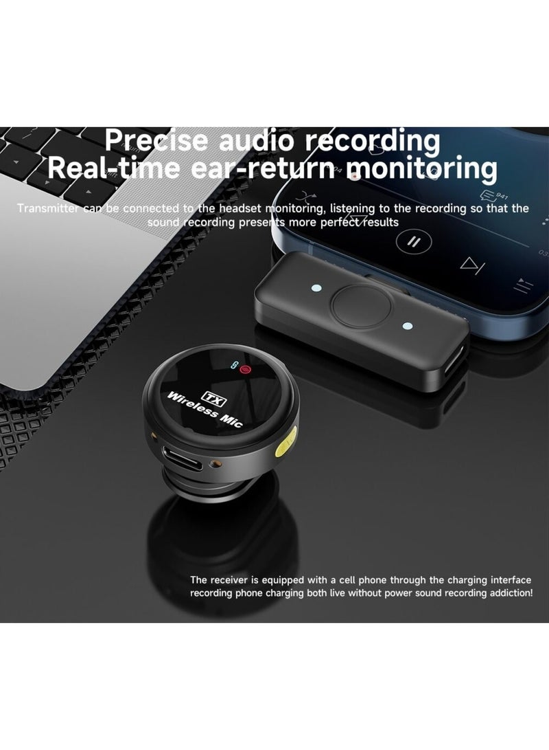 M9 Pro Wireless Microphone with Intelligent Noise Cancellation (ANC) – High-Quality Recording – Live Streaming, Vlogging, and Interviews – Includes Charging Case and Magnetic Design – Black - Image 4
