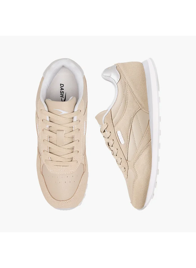 Dash Women Panelled Sneakers with Lace-Up Closure