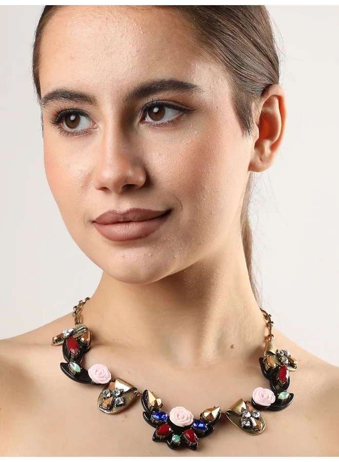 سوهي قلادة من الحجر المصمم مطلية بالذهب