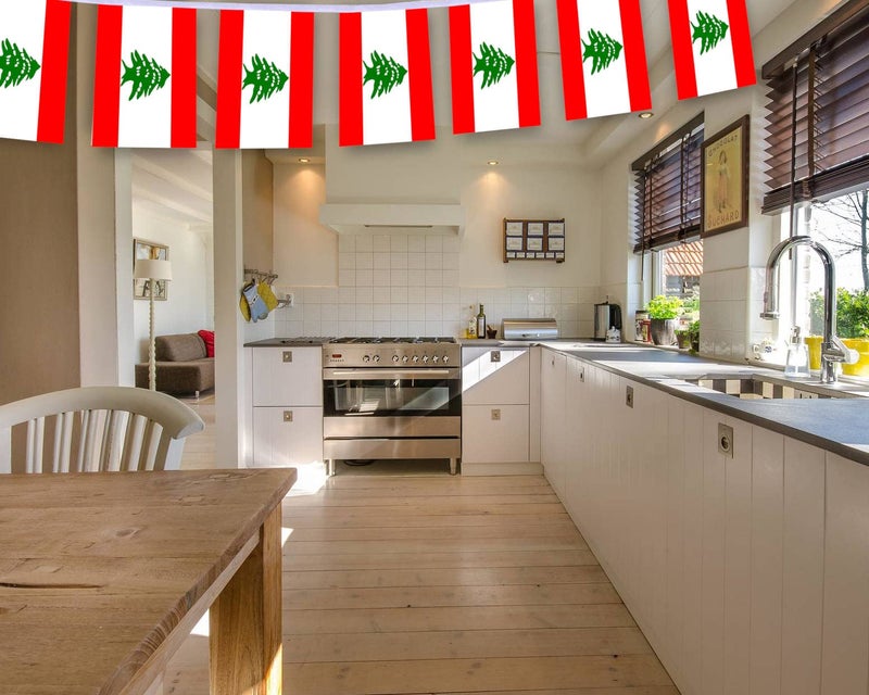 Macland 30 PCS Lebanon Flag String,32 FT Lebanese Bunting,Decoration Banner for Outdoor Indoor Patio Yard Decor - Image 4