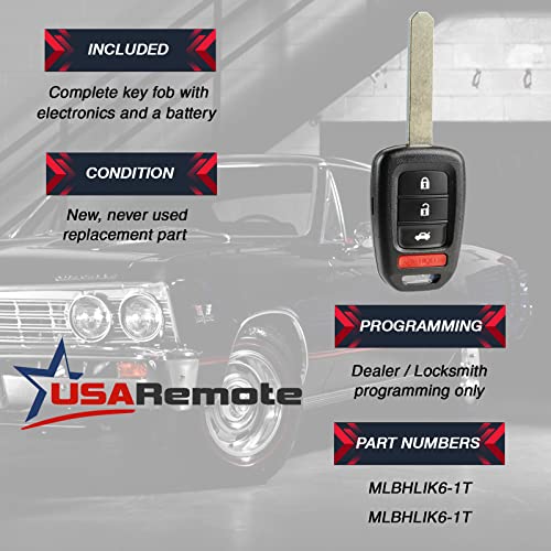 USARemote جهاز تحكم عن بُعد لفتح السيارة بدون مفتاح يناسب 2013-2016، 2014-2015 هوندا أكورد، CR-V، سيفيك (MLBHLIK6-1T) - Image 3