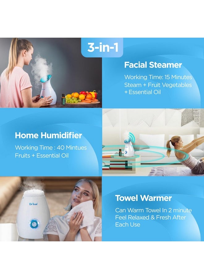 Dr Trust - Usa 3-In-1 Nano Ionic Facial Steamer Vaporizer Room Humidifier And Towel Warmer (White) - Image 1