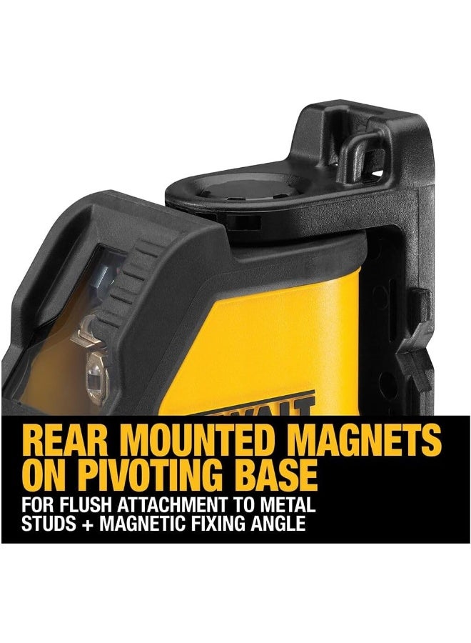 DEWALT Kreuzlinien-Laser  Selbstnivellierend  Horizontale Und Vertikale Laserlinien  Laserfarbe Rot  Laserklasse 2  2-Tasten-Bedienung  Inkl. Wandhalterung  Batterien Und Koffer  Dw088K - Image 2