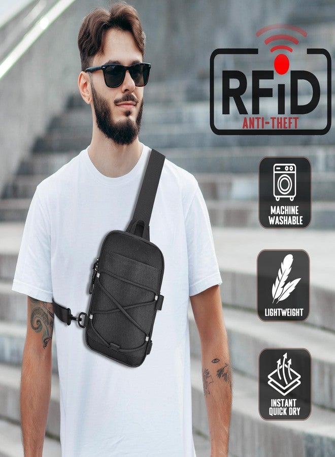 MOZETO Small Sling Bag RFID Blocking Mini Crossbody Bag Water-Resistant Travel Hiking Cross Body Pouch - Image 2