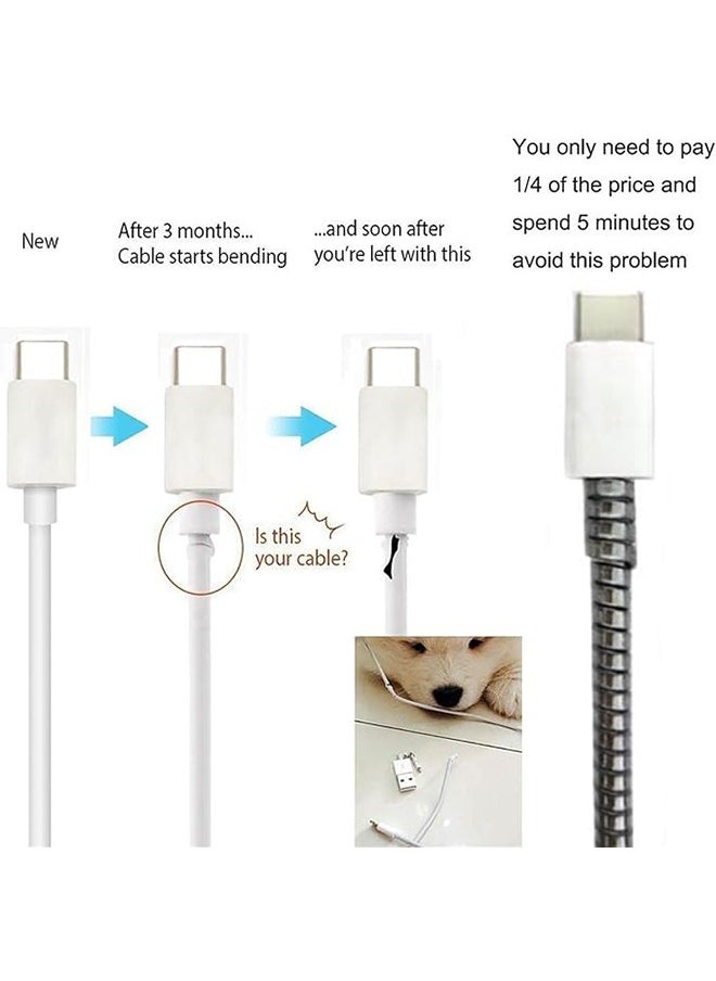 Ocean Spiral Cable Protector 1.6m, Animal Proof Wire Repair, Cord Sleeve for Phone Cable USB Date Cable, Cord Protector for Headphone, Spring Rope Protect Spiral Cable, Electroplated Black  - Image 2