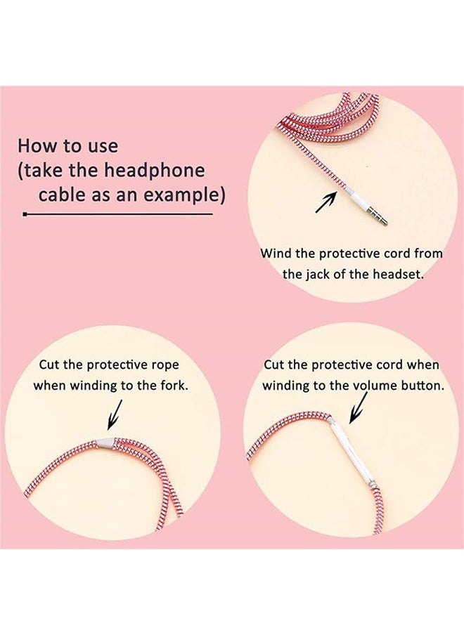 Ocean Spiral Cable Protector 1.6m, Animal Proof Wire Repair, Cord Sleeve for Phone Cable USB Date Cable, Cord Protector for Headphone, Spring Rope Protect Spiral Cable, Electroplated Black  - Image 3