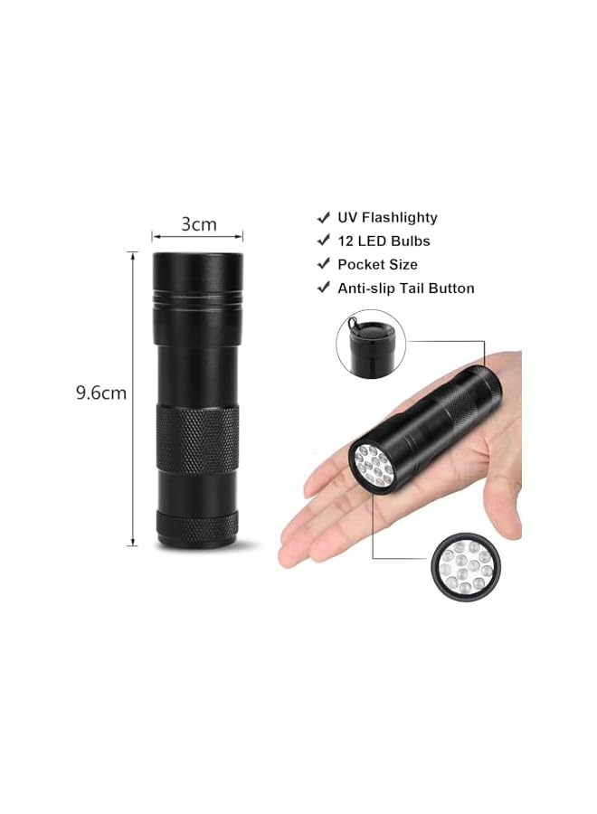 PROMASS UV Flashlight 12UV Light Ultraviolet LED Flashlight Pet Urine Detector Mini Flashlights For Dog/Cat Urine,Dry Stains,Bed Bug (AA Batteries Not Included)  - Image 3