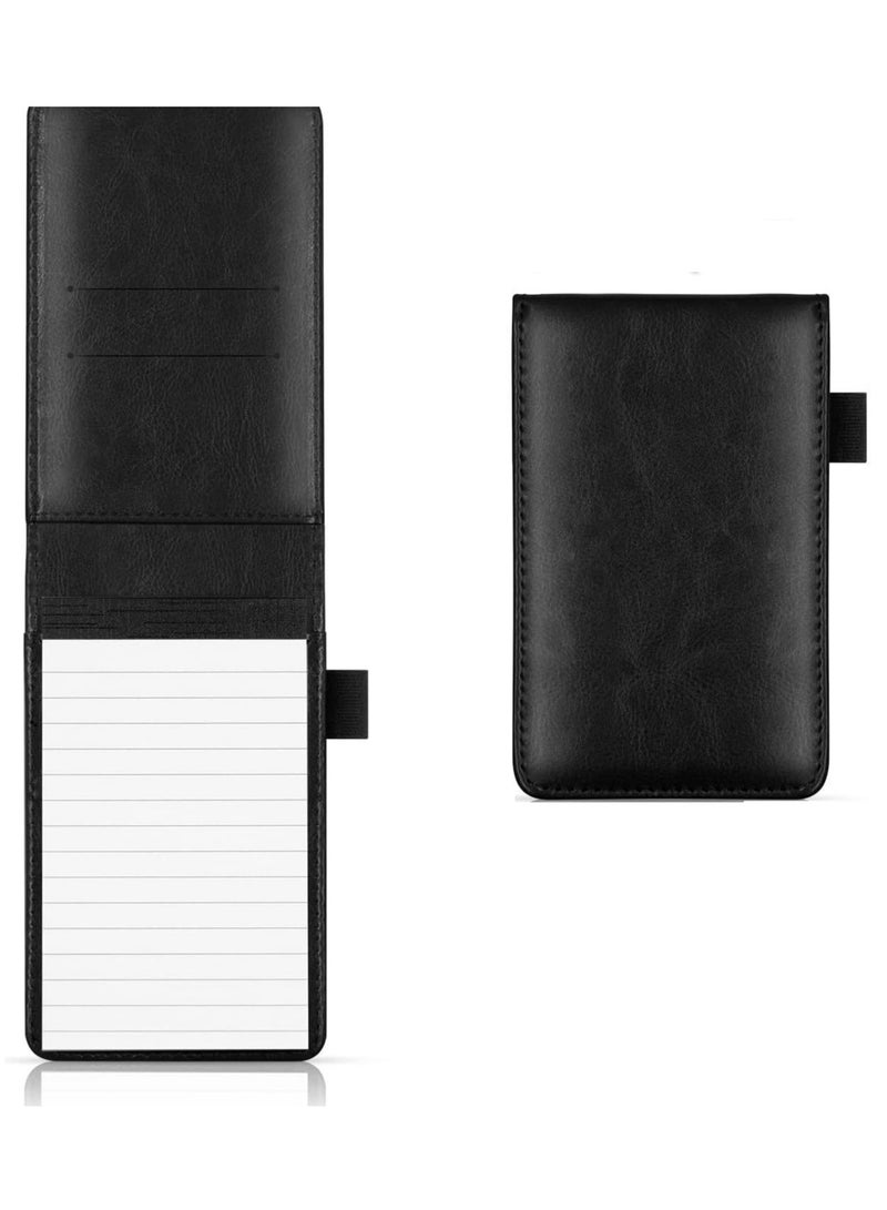 Generic Compact Faux Leather Pocket Notepad and Pen Set Without Pen - Portable Mini Journal for the Office, School or Restaurant - Black - Image 1