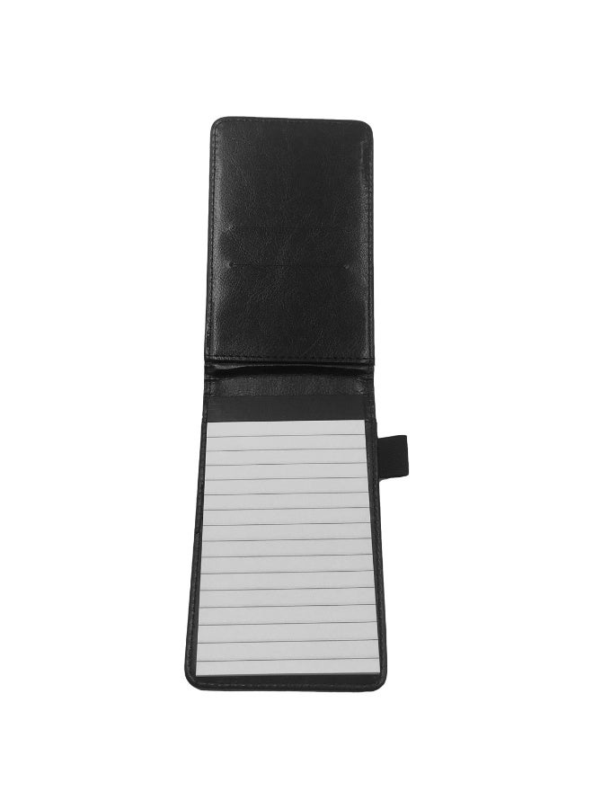 Generic Compact Faux Leather Pocket Notepad and Pen Set Without Pen - Portable Mini Journal for the Office, School or Restaurant - Black - Image 2