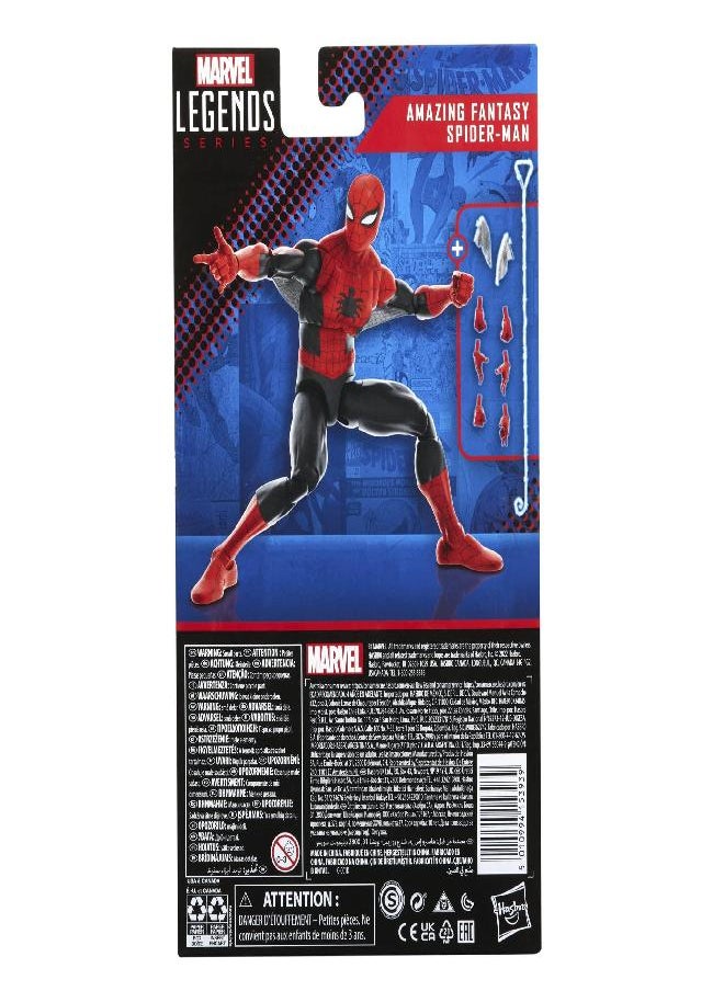 Spider-Man Spider-Man Marvel Legends Series 60th Anniversary Amazing Fantasy 6-inch Classic Comics Action Figures for 4+ Years, 9 Accessories  - Image 3