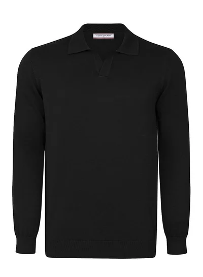 FELIX HARDY Pullover with Polo Collar - Buttonless