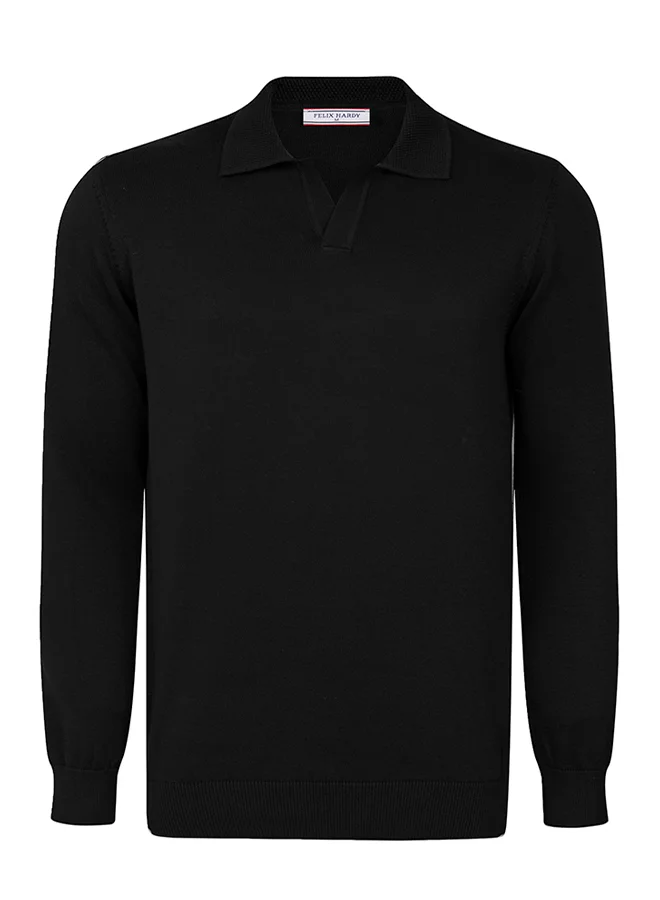 FELIX HARDY Pullover with Polo Collar - Buttonless