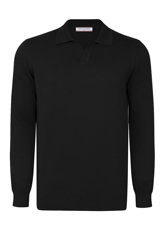 Pullover with Polo Collar - Buttonless