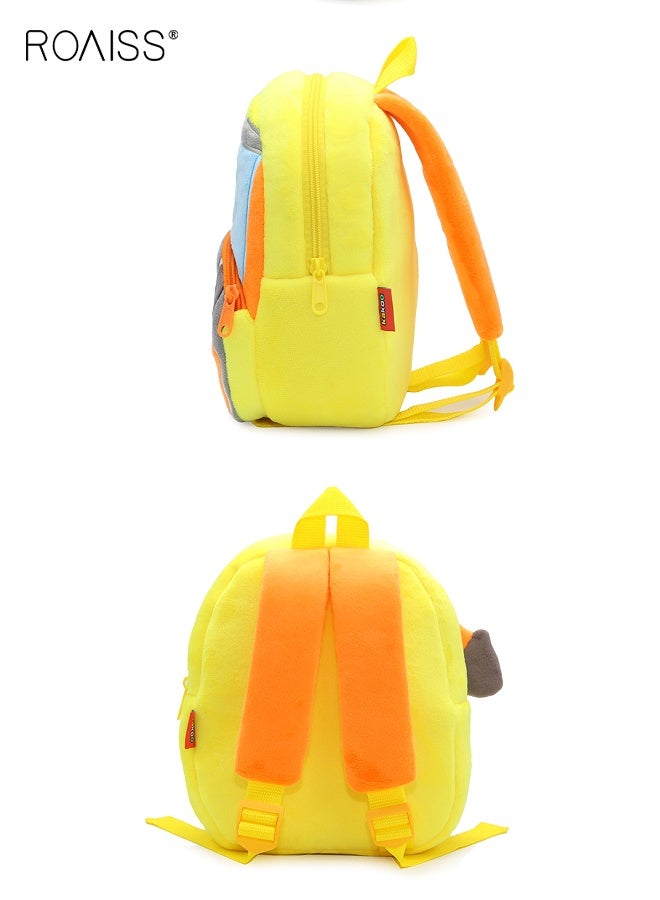 roaiss Toddler School Bag with Excavator Pattern, Adorable Soft Plush Mini Backpack for Kids, Small Daycare Backpack, Lightweight Unique Daypack for Kindergarten, Short Trips and Daily Outings - Image 4