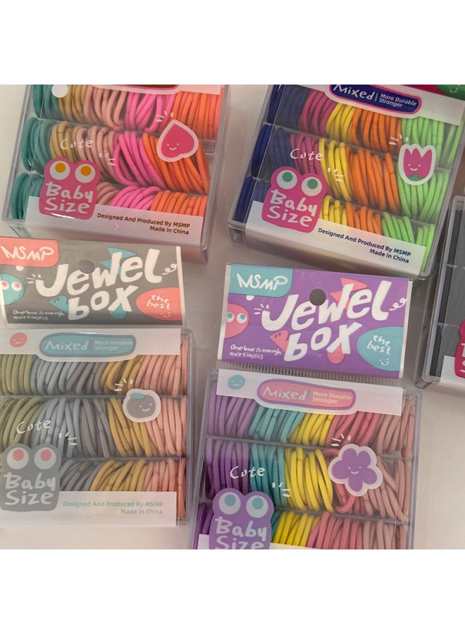 CANDY Color Cartoon Boxed Children's Color Rubber Band High Elastic Foundation Hair Loop Hair Rope Horsetail Hair Accessories - Image 2