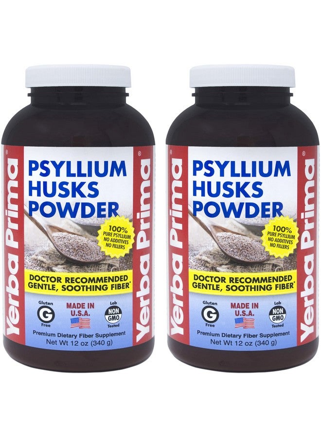 Yerba Prima Psyllium Husk Powder 12 oz (Pack of 2) - Natural Fiber Supplement - Image 1