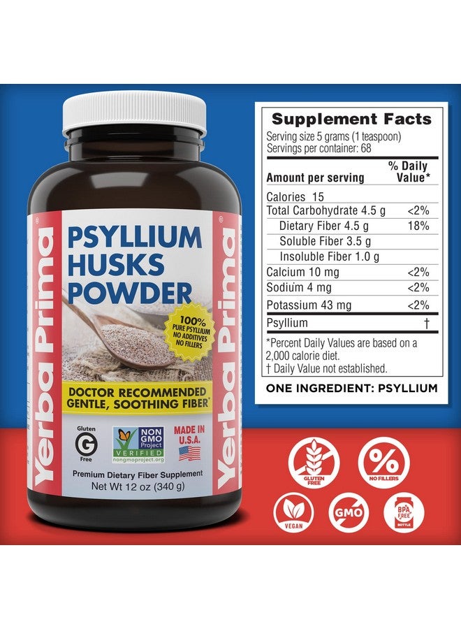 Yerba Prima Psyllium Husk Powder 12 oz (Pack of 2) - Natural Fiber Supplement - Image 3