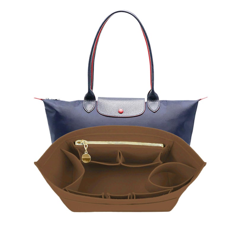 Lckaey منظم Lckaey لإدخال حقيبة Longchamp Le Pliage، حقيبة مصنوعة من الفelt الفاخر للنساء، منظم كبير لحقيبة Long Champ 025camel-M - Image 1