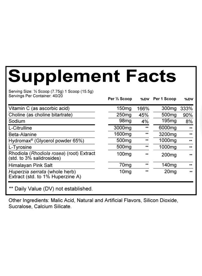 ريدكون ١ مسحوق ما قبل التمرين REDCON1 الخالي من المنشطات والكافيين للنساء والرجال - مضخة Total War - مع إل سيترولين وبيتا ألانين والمزيد - التمرين في أي وقت من اليوم - عصير ليمون أزرق (10.93 أونصة) - Image 2