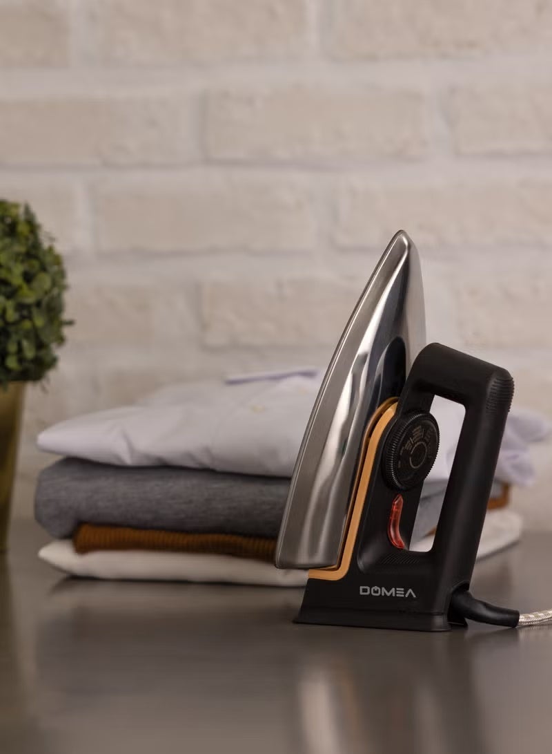 DOMEA 1000W Lightweight Dry Iron | Non-Stick Teflon Coated Soleplate, Adjustable Thermostat, Elegant Design, 2 Years Warranty - Image 5