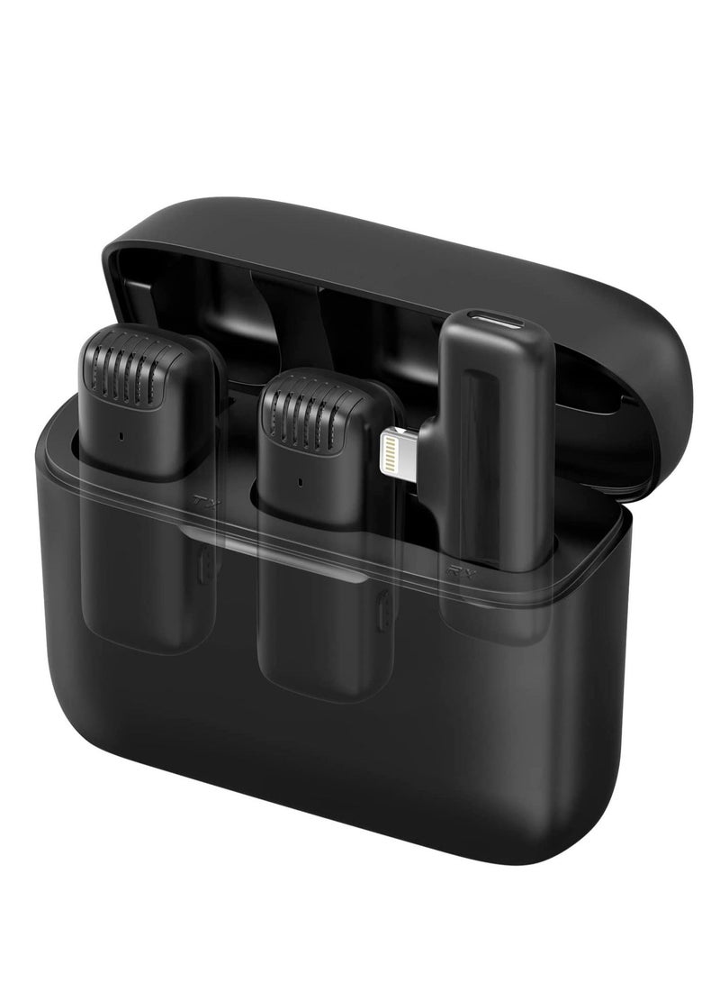 Wireless Lavalier Microphone for iPhone iPad 2-in-1 Plug-Play Mic with Charging Case for Phone Video Recording Interview Youtubers Vloggers long Transmission Range  - Image 1