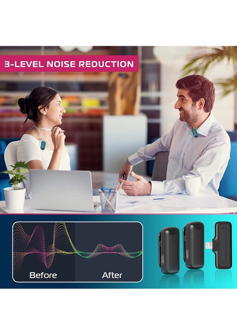 Wireless Lavalier Microphone for iPhone iPad 2-in-1 Plug-Play Mic with Charging Case for Phone Video Recording Interview Youtubers Vloggers long Transmission Range  - Image 5