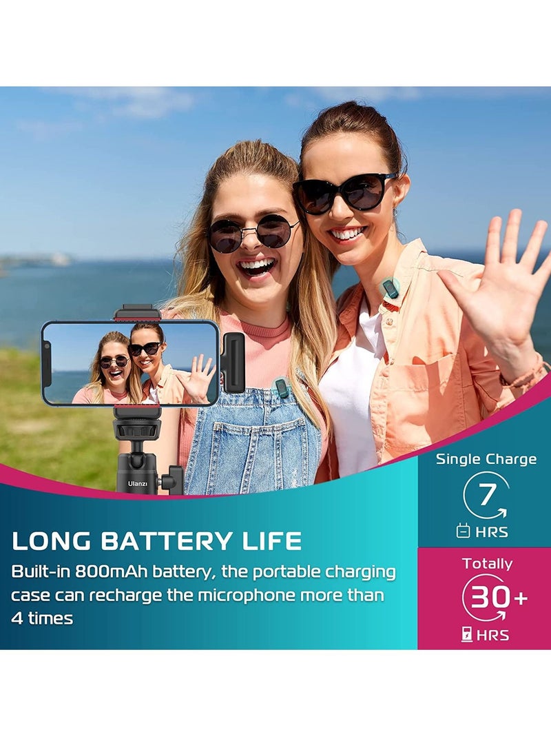 Wireless Lavalier Microphone for iPhone iPad 2-in-1 Plug-Play Mic with Charging Case for Phone Video Recording Interview Youtubers Vloggers long Transmission Range  - Image 4