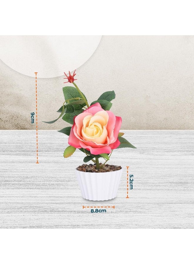 Homestic Artificial Plants for Home D?cor|Natural Looking Indoor Fake Plants with Pot|Artificial Flowers for Decoration (Peach) - Image 3