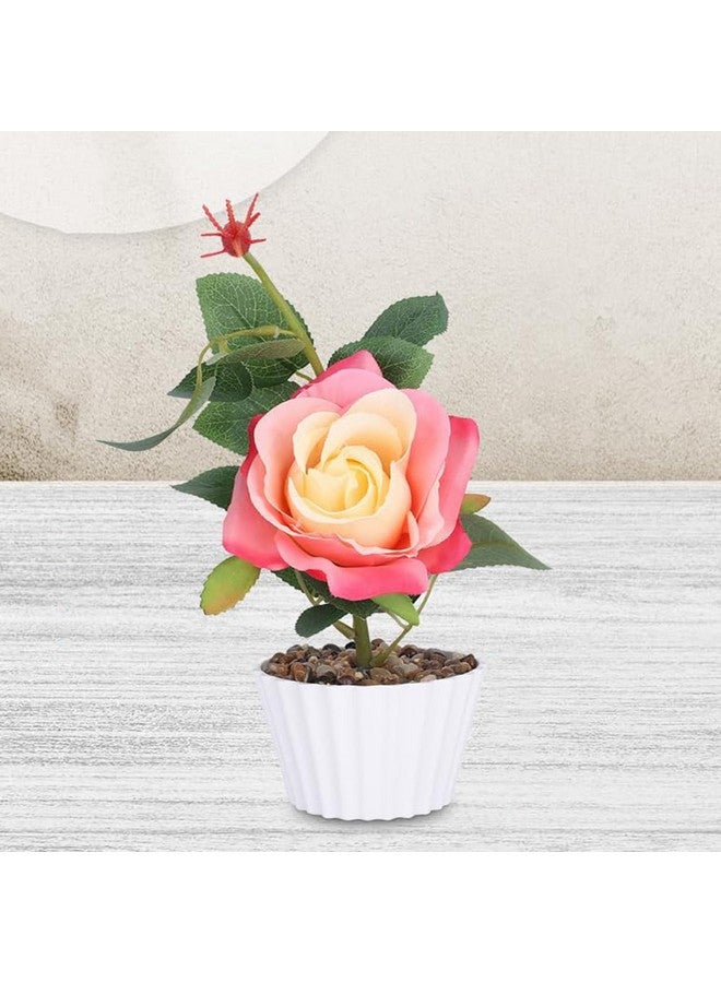 Homestic Artificial Plants for Home D?cor|Natural Looking Indoor Fake Plants with Pot|Artificial Flowers for Decoration (Peach) - Image 1