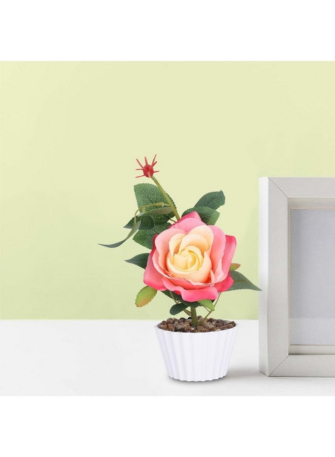 Homestic Artificial Plants for Home D?cor|Natural Looking Indoor Fake Plants with Pot|Artificial Flowers for Decoration (Peach) - Image 2