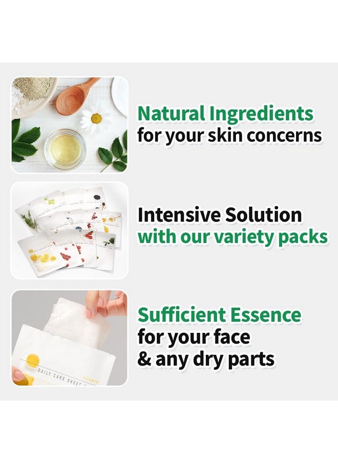 Eunyul EUNYUL [PACK OF 12] Daily Care Facial Sheet Mask Pack 12 types Korean Skincare Hydrating & Nourishing & Natural Ingredients for All Skin Types  - Image 3