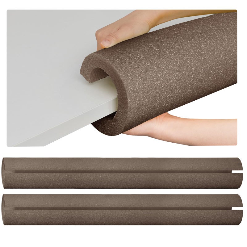 Hanaive 2 Pcs 40 Inch x 41 Inch Jumbo Pool Noodles Bulk Pool Noodles Foam Large Pre Slit Clamp Foam Protection Foam Tube Swim Noodles for Swimming Floating Craft Projects Padding Bumper Brown