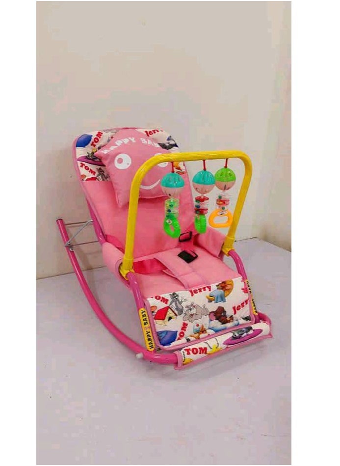 Generic - Baby Bouncer Rocking And Stable Chair For Newborns, Infants And Children From 0 To 3 Years - 3 Positions - Size 70*50*50 (Pink Color) Helps The Child Sleep And Relax With Baby Toys - Image 1
