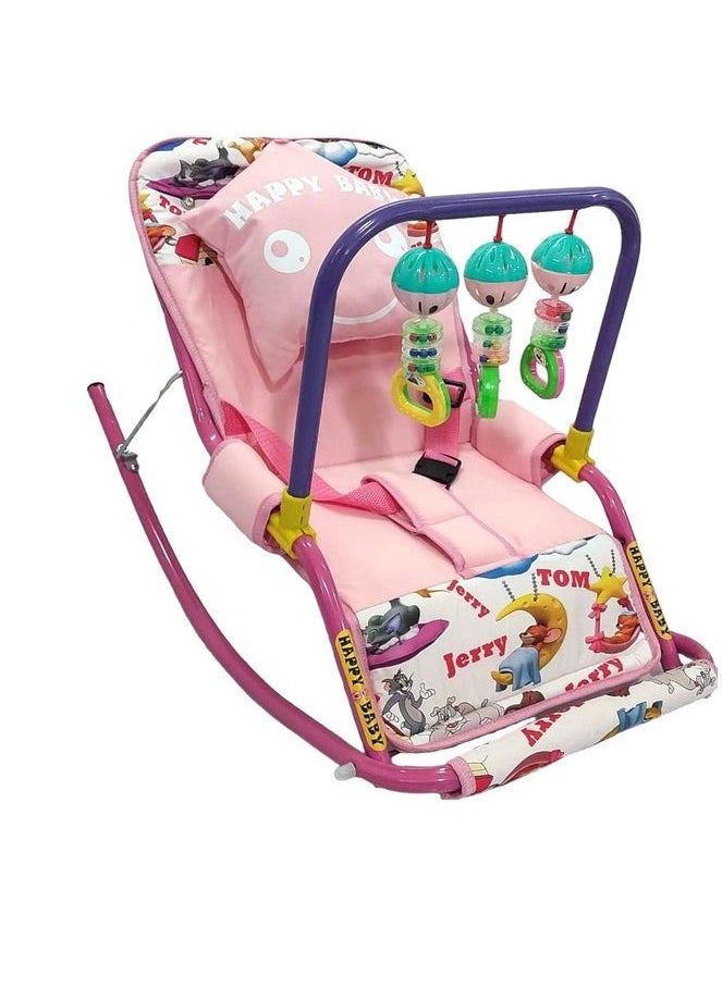 Generic - Baby Bouncer Rocking And Stable Chair For Newborns, Infants And Children From 0 To 3 Years - 3 Positions - Size 70*50*50 (Pink Color) Helps The Child Sleep And Relax With Baby Toys - Image 1