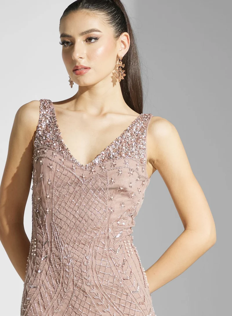 Namshi x Embellished Maxi Dress