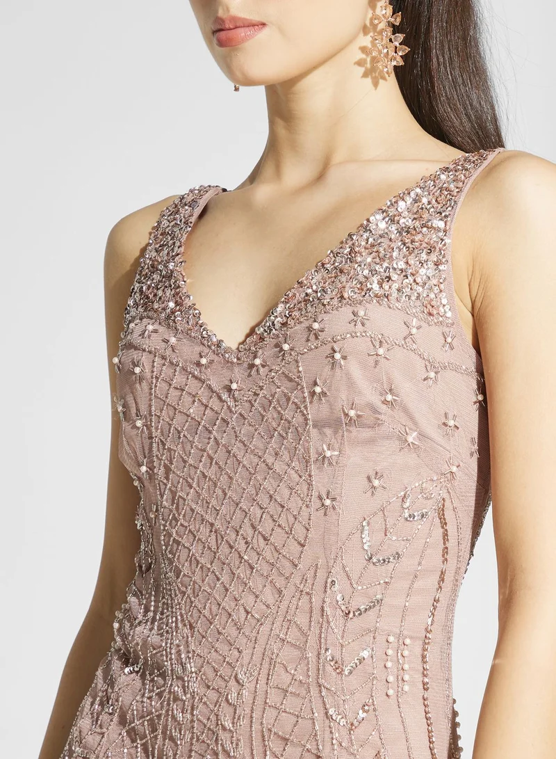 Namshi x Embellished Maxi Dress