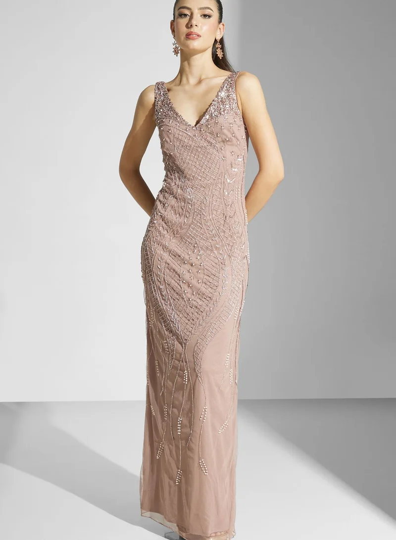 Namshi x Embellished Maxi Dress
