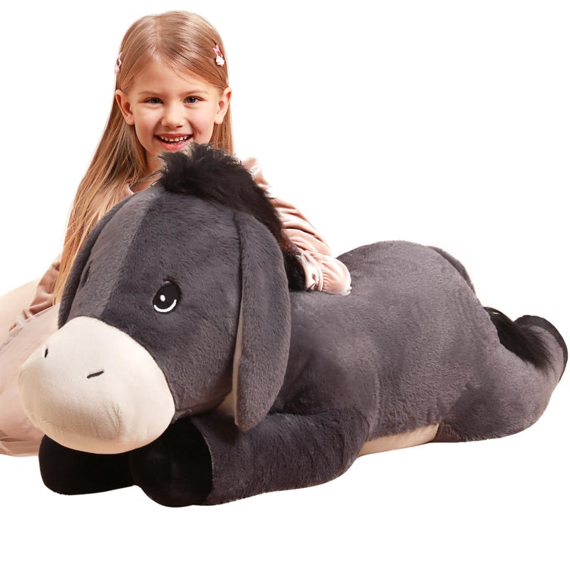IKASA Giant Donkey Stuffed Animal Plush Toy,Big Large Jumbo Soft Toys,33" Cute Huge Size Fluffy Plushy Fat Plushie,Gifts for Kids Girls Boys - Image 1