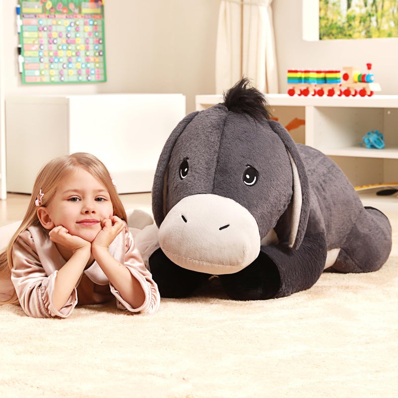 IKASA Giant Donkey Stuffed Animal Plush Toy,Big Large Jumbo Soft Toys,33" Cute Huge Size Fluffy Plushy Fat Plushie,Gifts for Kids Girls Boys - Image 2