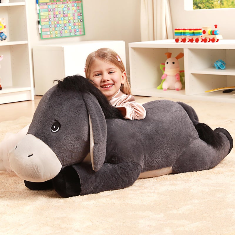 IKASA Giant Donkey Stuffed Animal Plush Toy,Big Large Jumbo Soft Toys,33" Cute Huge Size Fluffy Plushy Fat Plushie,Gifts for Kids Girls Boys - Image 4