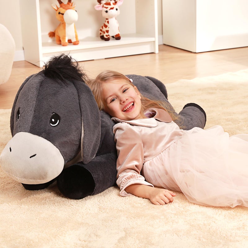 IKASA Giant Donkey Stuffed Animal Plush Toy,Big Large Jumbo Soft Toys,33" Cute Huge Size Fluffy Plushy Fat Plushie,Gifts for Kids Girls Boys - Image 3