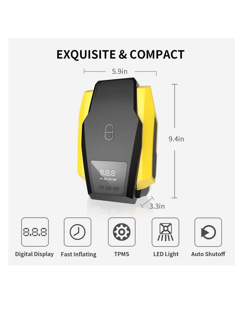 Tire Inflator Portable Air Compressor Air Pump for Car Tires up to 50 PSI 12V DC Tire Pump for Bikes up to 150 PSI w LED Light Digital Pressure Gauge Model ATJ-1166 Yellow VL701 - pzsku/ZC07E283F5AC46378DB03Z/45/_/1704531129/36defaf9-5709-4bb8-918c-2d69f4651126