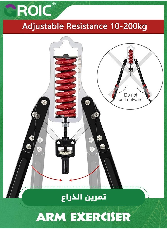 GROIC - Twister Arm Exerciser, Twister Bar Arm Exercise, Adjustable 10-200KG Hydraulic Power, Home Chest Expander, Anti-slip Ergonomic PU handle, Arm & Shoulder Muscle Training Fitness Equipment - Image 1