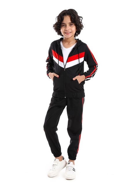 Boys Training Suit With Pockets And Lined Design.