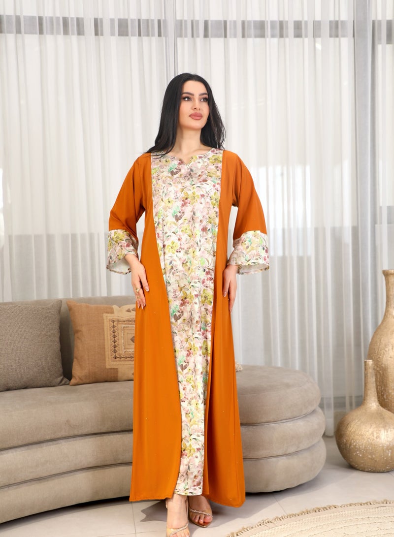 Bint Al Bilad Bint Al Bilad Women's Summer Long Luxury Jalabiya | jalabiya for women, Full-Length Kaftan Dress for Eid, Wedding, Special Occasions | Embroidered Saudi Abaya | Modest Islamic Clothing  - Image 1