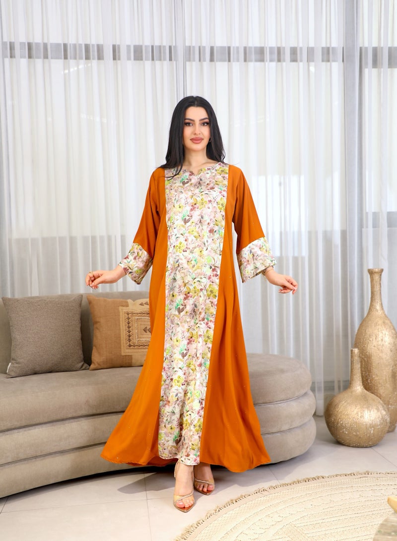 Bint Al Bilad Bint Al Bilad Women's Summer Long Luxury Jalabiya | jalabiya for women, Full-Length Kaftan Dress for Eid, Wedding, Special Occasions | Embroidered Saudi Abaya | Modest Islamic Clothing  - Image 5