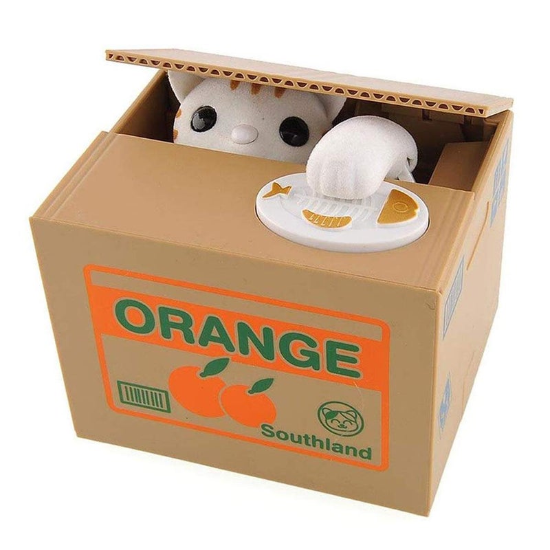 PowerKing Piggy Bank Steal Coin Box Electronic Money Bank Cute Money Saving Box with Smart Voice Prompt, Great Gift for Boys Girls Kids in Birthday New Year Christmas (Cute Kitty) - Image 1
