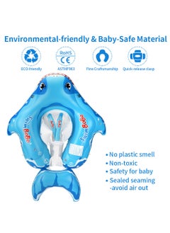 SwimBoBo Baby Swimming Float Baby Swimming Ring Toddler Swimming Vest Children Waist Float Ring Inflatable Baby Float with Canopy Baby Swimming Ring Swimming Lap For Toddlers Swim Trainer (Shark)  - Image 3