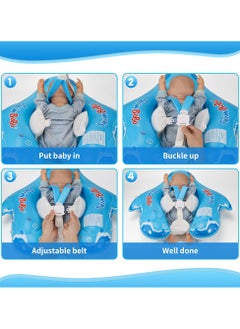 SwimBoBo Baby Swimming Float Baby Swimming Ring Toddler Swimming Vest Children Waist Float Ring Inflatable Baby Float with Canopy Baby Swimming Ring Swimming Lap For Toddlers Swim Trainer (Shark)  - Image 5