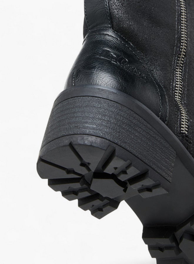 Lee Cooper Women's Solid Block Heel Boots with Zip Closure - Image 5